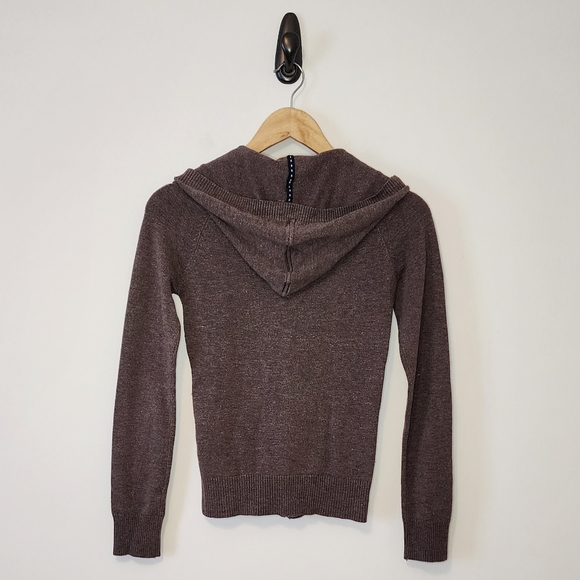 Urban Heritage Sweater Button Large Hooded Brown - Picture 2 of 3